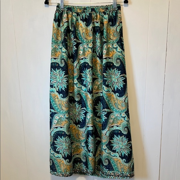 Paisley Print Maxi Skirt Gold Detail Womens Small - Picture 4 of 11